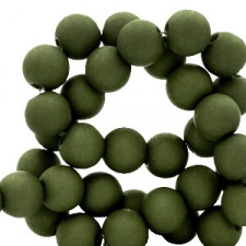 Acrylic beads 4mm round Matt Sacramento green